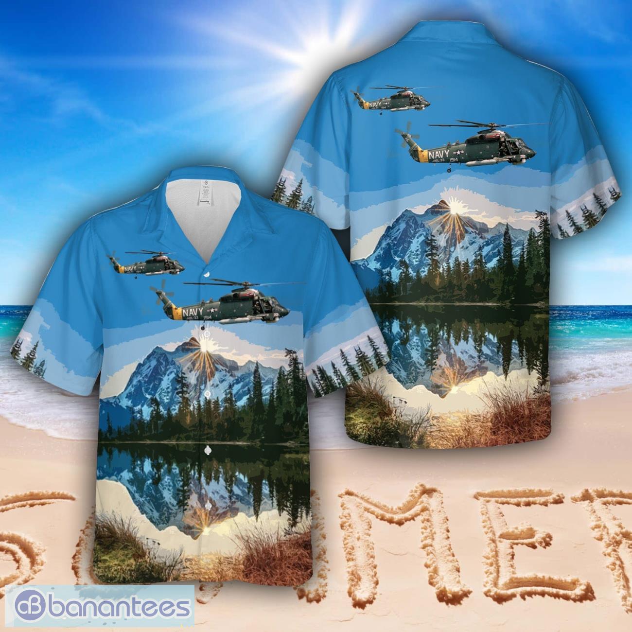 US Navy Kaman SH-2F Seasprite of HSL-33 Seasnakes 3D Hawaiian Shirt ...