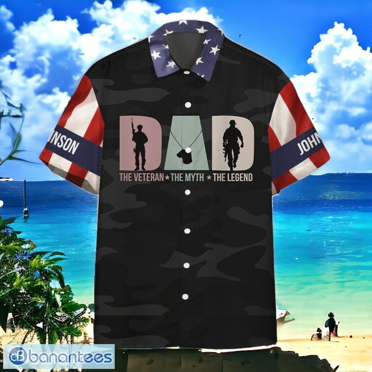 veteran dad fathers day custom name hawaiian shirt best gift for men and women image Veteran Dad Fathers Day Custom Name Hawaiian Shirt Best Gift For Men And Women Product Photo 1