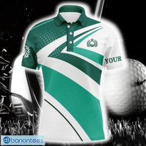Custom Name Green And White Golf Shirt Tournament Golf Polo Shirt For Men And Women Product Photo 1