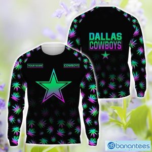 Dallas Cowboys Personalized Name Weed pattern All Over Printed 3D TShirt Hoodie Sweatshirt Product Photo 2