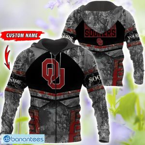 Oklahoma Sooners Grey Black Hunting 3D T-Shirt Hoodie Sweatshirt Zip Hoodie Custom Name Product Photo 4