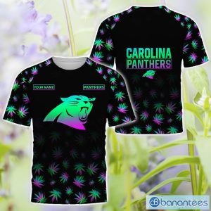 Carolina Panthers Personalized Name Weed pattern All Over Printed 3D TShirt Hoodie Sweatshirt Product Photo 3