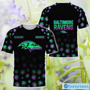 Baltimore Ravens Personalized Name Weed pattern All Over Printed 3D TShirt Hoodie Sweatshirt Product Photo 3