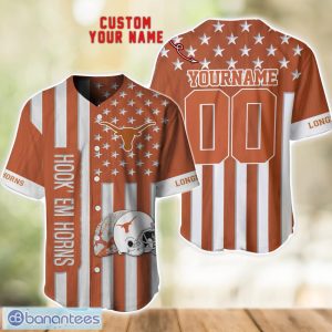 Texas Longhorns Custom Name and Number NCAA Baseball Jersey Shirt Product Photo 1