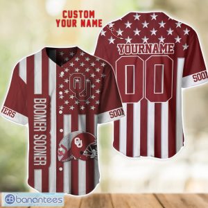 Oklahoma Sooners Custom Name and Number NCAA Baseball Jersey Shirt Product Photo 1