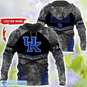 Kentucky Wildcats Grey Black Hunting 3D T-Shirt Hoodie Sweatshirt Zip Hoodie Custom Name Product Photo 1