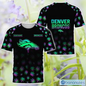 Denver Broncos Personalized Name Weed pattern All Over Printed 3D TShirt Hoodie Sweatshirt Product Photo 3