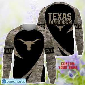 Texas Longhorns 3D Hoodie T-Shirt Sweatshirt Camo Pattern Veteran Custom Name Gift For Father's day Product Photo 3