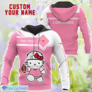 Cute Gift For NCAA Texas Longhorns Hello Kitty 3D T-Shirt Sweatshirt Hoodie Custom Name Product Photo 1