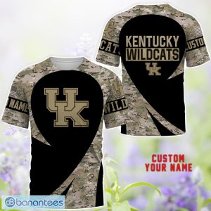 Kentucky Wildcats 3D Hoodie T-Shirt Sweatshirt Camo Pattern Veteran Custom Name Gift For Father's day Product Photo 2