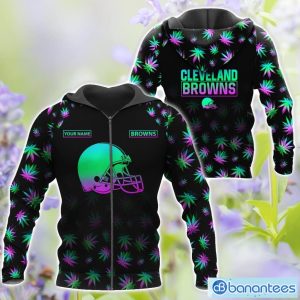 Cleveland Browns Personalized Name Weed pattern All Over Printed 3D TShirt Hoodie Sweatshirt Product Photo 4