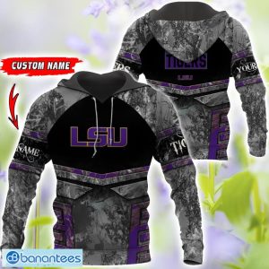 LSU Tigers Grey Black Hunting 3D T-Shirt Hoodie Sweatshirt Zip Hoodie Custom Name Product Photo 1