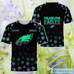 Philadelphia Eagles Personalized Name Weed pattern All Over Printed 3D TShirt Hoodie Sweatshirt Product Photo 3