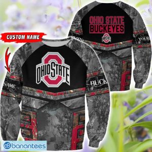 Ohio State Buckeyes Grey Black Hunting 3D T-Shirt Hoodie Sweatshirt Zip Hoodie Custom Name Product Photo 2