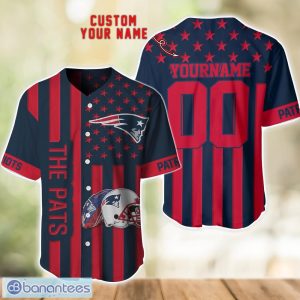 New England Patriots Custom Name and Number Baseball Jersey Shirt Product Photo 1