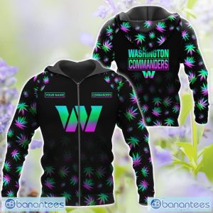 Washington Commanders Personalized Name Weed pattern All Over Printed 3D TShirt Hoodie Sweatshirt Product Photo 4