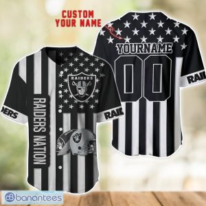 Las Vegas Raiders Custom Name and Number Baseball Jersey Shirt Product Photo 1