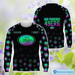 San Francisco 49ers Personalized Name Weed pattern All Over Printed 3D TShirt Hoodie Sweatshirt Product Photo 2