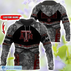Texas A&M Aggies Grey Black Hunting 3D T-Shirt Hoodie Sweatshirt Zip Hoodie Custom Name Product Photo 1