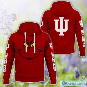 Indiana Hoosiers Grinch Face All Over Printed 3D TShirt Sweatshirt Hoodie Unisex For Men And Women Product Photo 1