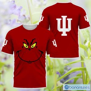 Indiana Hoosiers Grinch Face All Over Printed 3D TShirt Sweatshirt Hoodie Unisex For Men And Women Product Photo 3