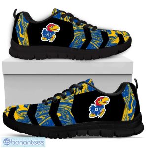 NCAA Kansas Jayhawks Blue Black Sneakers Running Shoes Sport Trending Shoes Product Photo 2