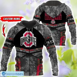 Ohio State Buckeyes Grey Black Hunting 3D T-Shirt Hoodie Sweatshirt Zip Hoodie Custom Name Product Photo 4