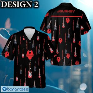 Journey Music Band Logo Hawaiian Shirt Thunder And Guitar Black Red For Fans Gift Holidays - Journey Hawaiian Shirt Logo Band Photo 2