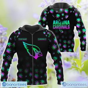 Arizona Cardinals Personalized Name Weed pattern All Over Printed 3D T-Shirt Hoodie Sweatshirt Product Photo 3