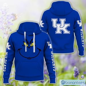 Kentucky Wildcats Grinch Face All Over Printed 3D TShirt Sweatshirt Hoodie Unisex For Men And Women Product Photo 1
