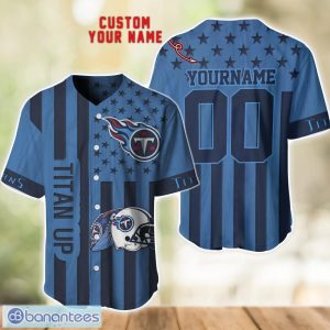 Tennessee Titans Custom Name and Number Baseball Jersey Shirt Product Photo 1
