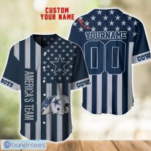 Dallas Cowboys Custom Name and Number Baseball Jersey Shirt Product Photo 1