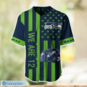 Seattle Seahawks Custom Name and Number Baseball Jersey Shirt Product Photo 2