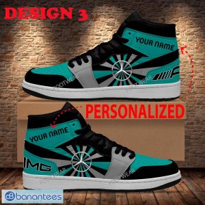Custom Name F1 Racing Mercedes AMG PETRONAS F1 Team Air Jordan 1 Hightop Sneakers For Men Women Fans Gift - F1 Racing Mercedes AMG PETRONAS F1 Team Air Jordan 1 Hightop Sneakers Style 3
