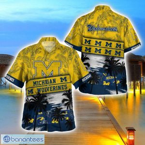 Michigan Wolverines Logo Team Tropical Coconut Hawaii Shirt For Men And Women Product Photo 1