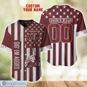 Texas A_M Aggies Custom Name and Number NCAA Baseball Jersey Shirt Product Photo 1