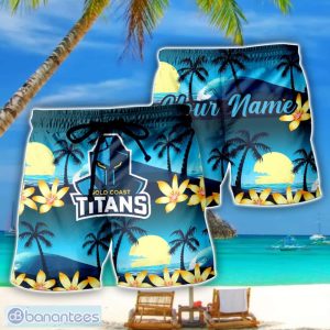 Gold Coast Titans NRL Beach Shorts Personalized Name Product Photo 1