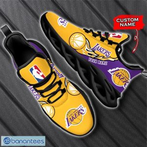 Personalized Name Los Angeles Lakers Fireball Personalized Sneakers Max Soul Shoes Product Photo 4