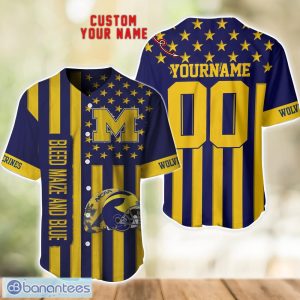 Michigan Wolverines Custom Name and Number NCAA Baseball Jersey Shirt Product Photo 1