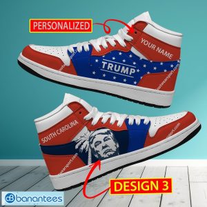 South Carolina State Flag Donald Trump Vote Air Jordan 1 HiighTop Sneaker Custom Name - South Carolina State Flag Donald Trump AJ1 Hightop Sneaker Personalized Style 3