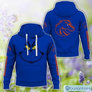 Boise State Broncos Grinch Face All Over Printed 3D TShirt Sweatshirt Hoodie Unisex For Men And Women Product Photo 1