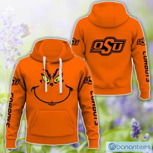 Oklahoma State Cowboys Grinch Face All Over Printed 3D TShirt Sweatshirt Hoodie Unisex For Men And Women Product Photo 1