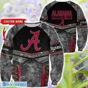 Alabama Crimson Tide Grey Black Hunting 3D T-Shirt Hoodie Sweatshirt Zip Hoodie Custom Name Product Photo 2
