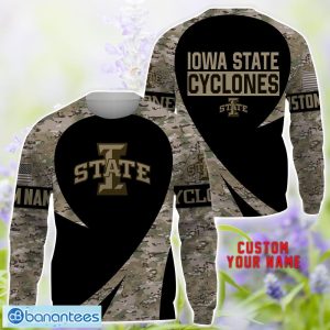 Iowa State Cyclones 3D Hoodie T-Shirt Sweatshirt Camo Pattern Veteran Custom Name Gift For Father's day Product Photo 3