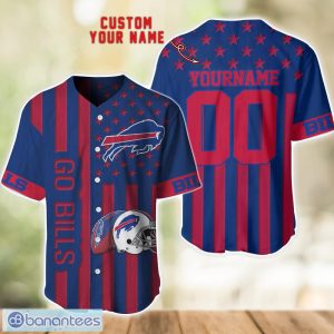 Buffalo Bills Custom Name and Number Baseball Jersey Shirt Product Photo 1