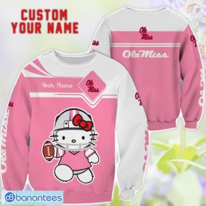 Cute Gift For NCAA Ole Miss Rebels Hello Kitty 3D T-Shirt Sweatshirt Hoodie Custom Name Product Photo 2