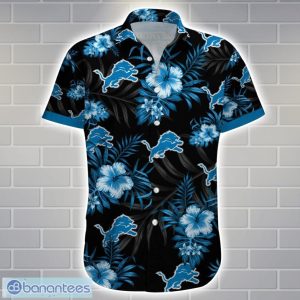 Detroit LionsTeam Logo Tropical 3D Hawaiian Shirt Big Fans Gift Product Photo 2