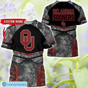 Oklahoma Sooners Grey Black Hunting 3D T-Shirt Hoodie Sweatshirt Zip Hoodie Custom Name Product Photo 3