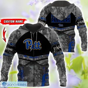 Pittsburgh Panthers Grey Black Hunting 3D T-Shirt Hoodie Sweatshirt Zip Hoodie Custom Name Product Photo 4