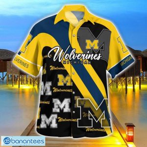 Michigan Wolverines Hawaii Shirt Big Logo 3D Printing Hawaiian Shirt For Men And Women Product Photo 3
